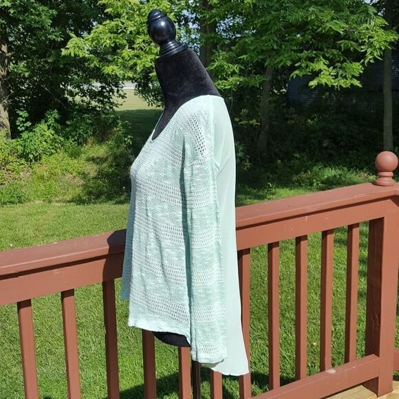 No Boundaries Long Sleeve Knit Top., Medium,  Mint - Picture 4 of 9